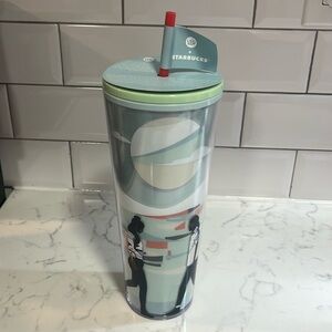 Starbucks + Lou New 24oz cold cup Two people walk toward each other Damon Brown